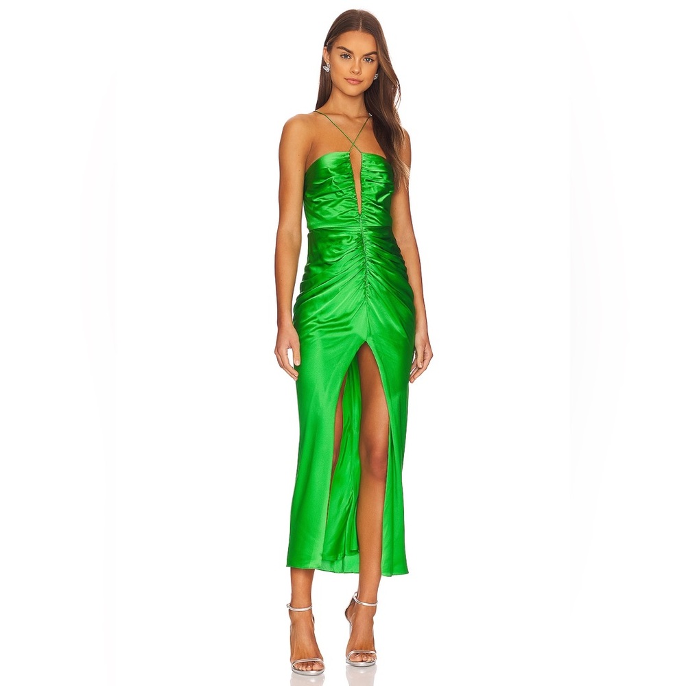 The Sei Keyhole Gathered Dress in Palm 0 - Picture 4 of 10